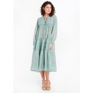 Matta Blue Patterned Midi Dress